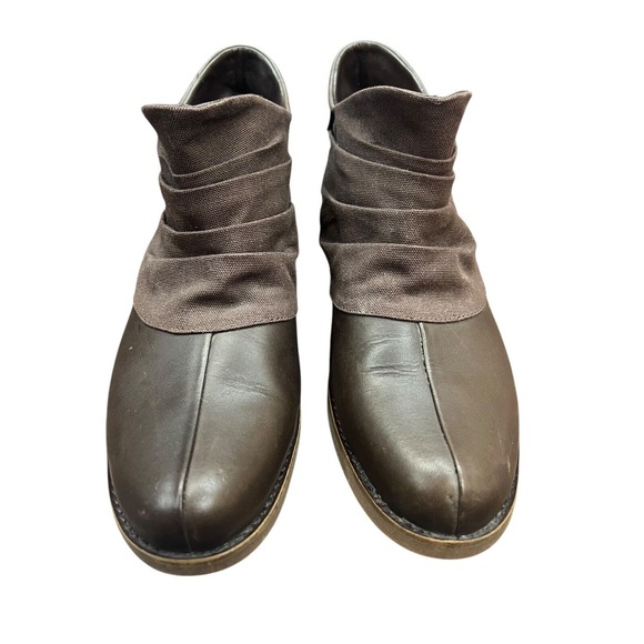 MERRELL WOMENS ADALINE Brown BLUFF BRACKEN ANKLE‎ BOOT SIZE 9.5 Canvas Leather - Picture 2 of 9